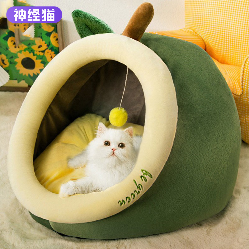 猫窝夏天夏季超大猫咪用品猫床狗窝猫屋睡觉宠物窝半封闭式神经猫