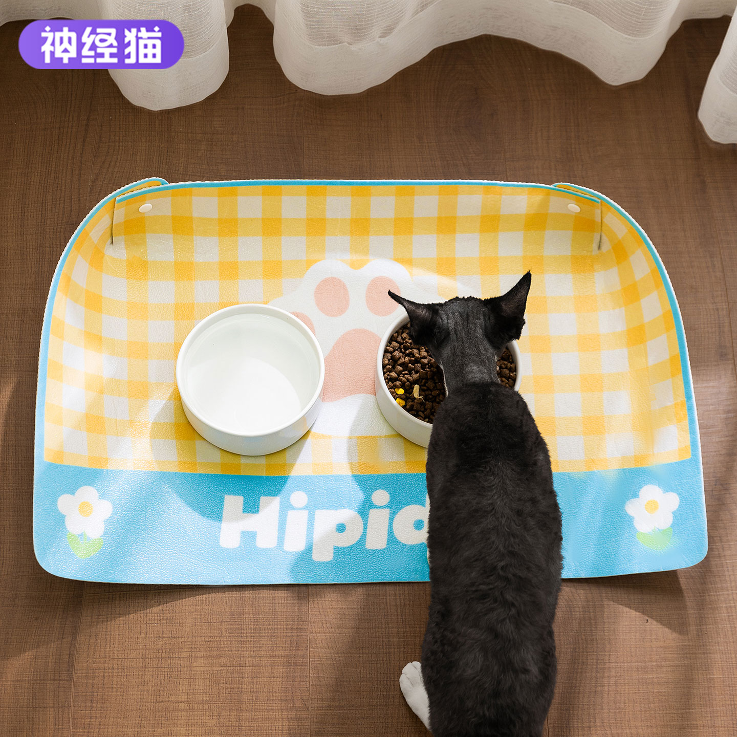 宠物猫咪专用餐垫PVC防水可擦不沾毛耐咬猫狗吃饭猫碗垫子防溅