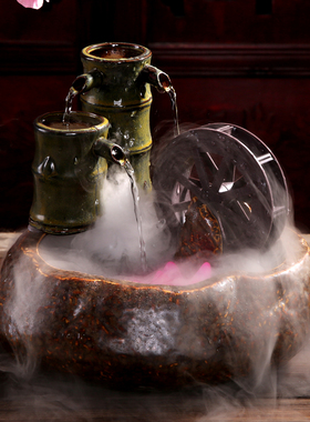 喷泉客厅鱼缸万盛达陶瓷招财清新