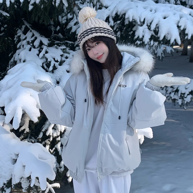 赵露思同款大毛领派克羽绒棉服