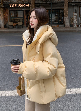 实拍白灵儿羽绒服女冬季2025年新款小个子短款加厚爆款棉衣外套