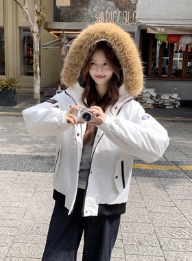 实拍张元英同款派克服 韩国ins工装羽绒服复古小众情侣户外棉服