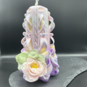 德国手工雕刻工艺卧室助眠氛围摆件生日礼物香薰蜡烛紫色木质花香