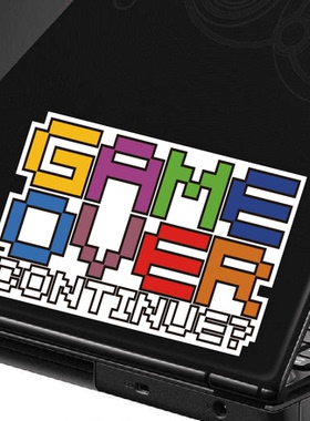 牛牛潮贴GAMEOVER趣味贴纸汽车反光贴花个性文字划痕车外装饰贴纸