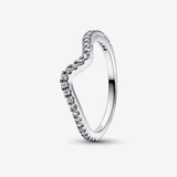 Pandora, волнистое кольцо, серебро 925 пробы, инкрустировано бриллиантами