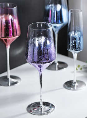 星空渐变水晶玻璃红酒杯高脚杯家用葡萄酒杯套装香槟杯鸡尾酒杯子