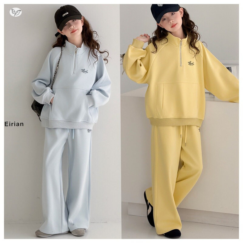 女童运动服2026秋季新款中大童半拉链卫衣卫裤儿童秋装套装两件套