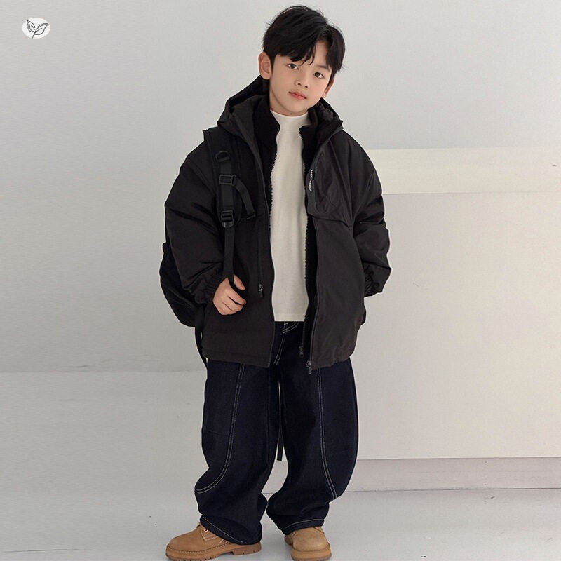 男童冬季新款休闲三合一加棉冲锋衣中大童保暖连帽外套棉服夹克衫