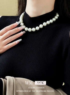 珍珠项链 巴洛克小众轻奢感锁骨链 时尚百搭气质项饰