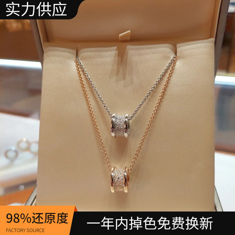 经典大蛮腰v金高版本小红人陶瓷项链女镀18k金不掉色弹簧锁骨链
