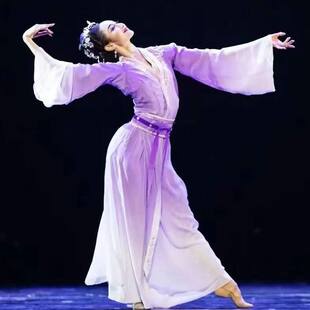 古典舞演出服女飘逸中国风汉唐交领艺考剧目服装独舞易安醉舞蹈服