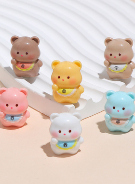 可爱围裙小熊树脂车载桌面摆件