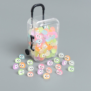 夜光迷你可爱小精灵黑炭煤球桌面小摆件diy儿童玩具树脂装 饰配件