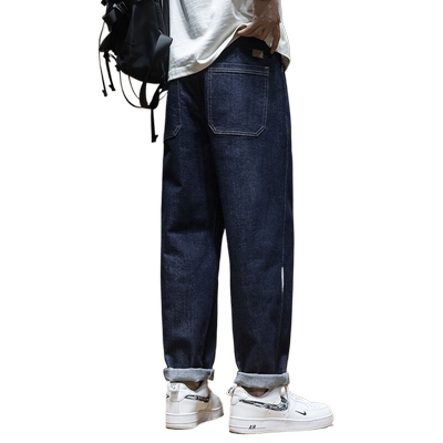 不掉色牛仔裤直筒男士宽松大码
