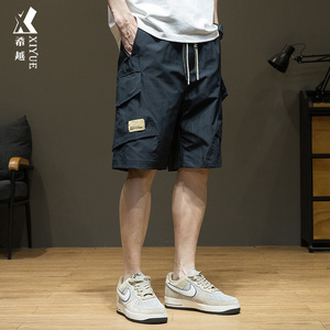 希越美式工装短裤男2024夏季新款纯棉宽松大码休闲男士直筒五分裤
