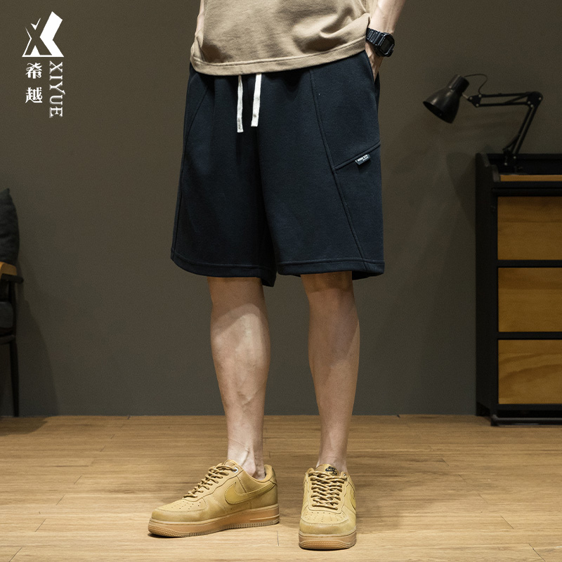 希越短裤小标装饰微点缀