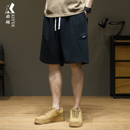 希越短裤小标装饰微点缀