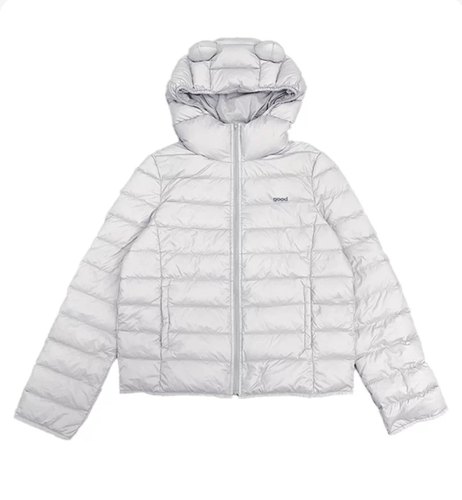 美好商店MeihaoStore小熊耳朵连帽基础款ins排骨羽绒服