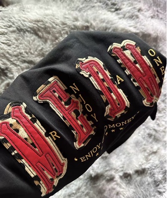MEDM字母贴皮短袖T恤男士2025新款美式复古休闲五分半袖上衣服tee