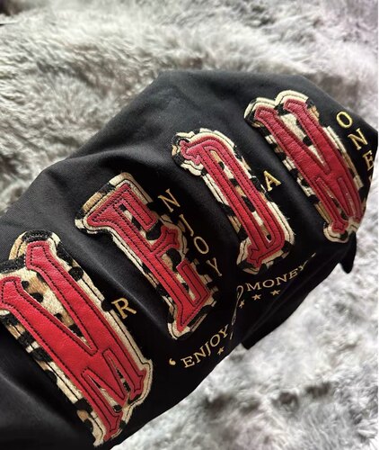 MEDM字母贴皮短袖T恤男士2025新款美式复古休闲五分半袖上衣服tee