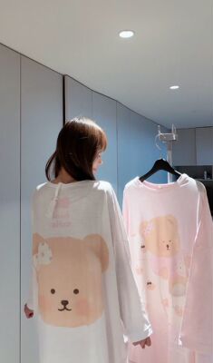 TWOI Design Lab 阿那亚限定沙发熊袍 白色长袖T恤ins潮