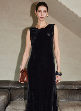 真丝丝绒背心裙ML-S-027