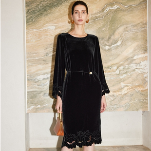 真丝丝绒连衣裙ML 006