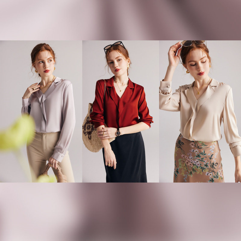 重磅真丝衬衫女2024春夏长袖19姆米通勤法式桑蚕丝长袖衬衣176,女装/女士精品,衬衫,淘宝优惠券,粉丝福利购,淘宝优惠卷