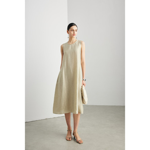 提花无袖 347T 连衣裙ML