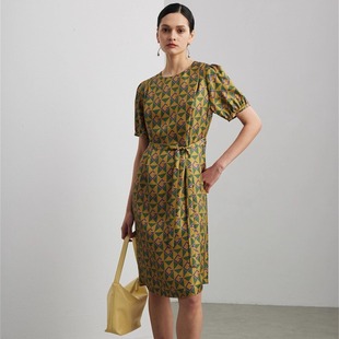 真丝印花连衣裙斜纹绸ML 606