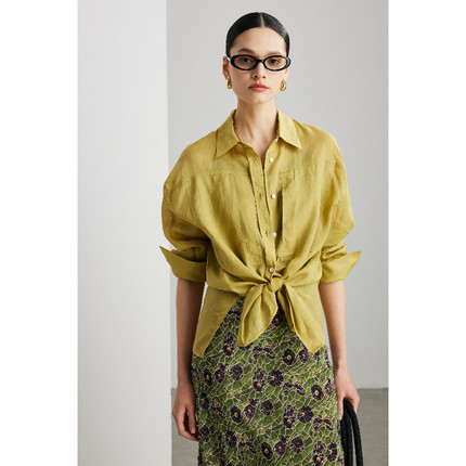 苎麻纯色衬衫M-013