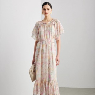真丝印花连衣裙ML 616