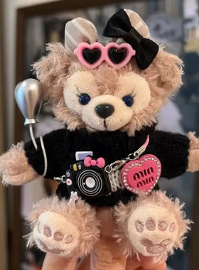 可爱秋冬玫玫小熊包包钥匙扣挂绳毛绒玩偶挂件情侣款绒布卡通动漫