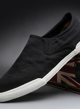 宝达2026春季新款男鞋懒人鞋一脚蹬帆布鞋韩版时尚潮鞋透气休闲鞋