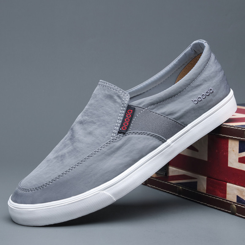 男鞋2026年新款春季一脚蹬帆布鞋开车鞋懒人布鞋休闲百搭透气潮鞋