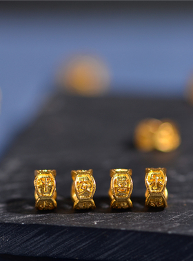 足金錾刻古法黄金平安喜乐