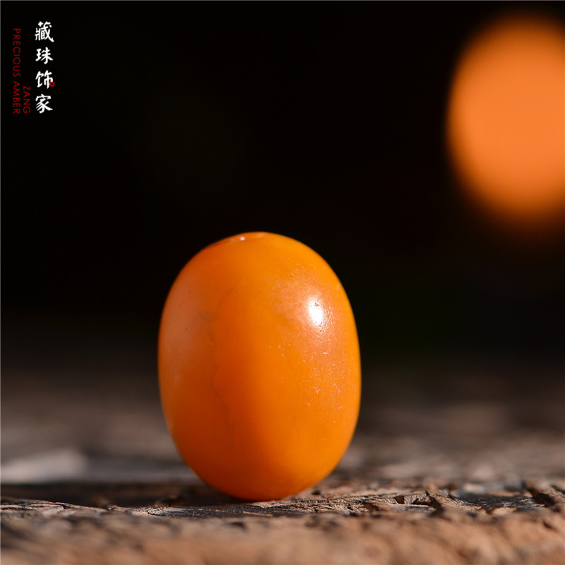 藏珠饰家 收藏级古董老花蜡17mm直径枣珠 爆老东欧回流蜜蜡配饰