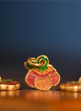 足金珐琅烧蓝南瓜宫廷造办