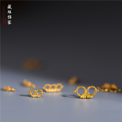藏珠饰家足金古法錾刻古法黄金