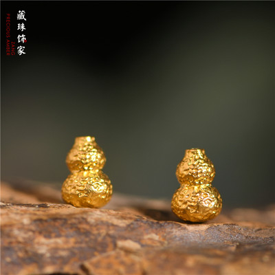 999足金手工錾刻24K黄金葫芦福禄