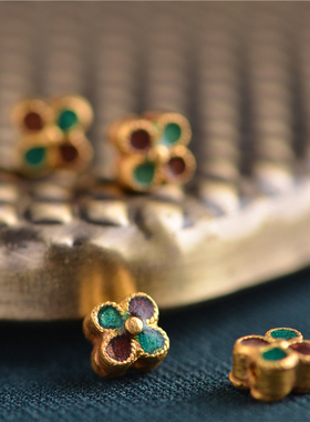 珐琅烧蓝四瓣花宫廷造办