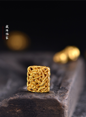 足金手工錾刻古法金喜上枝头