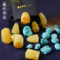 藏珠饰家 天然琥珀蜜蜡吊坠手串 女款项链毛衣链鸡油黄圆珠随型