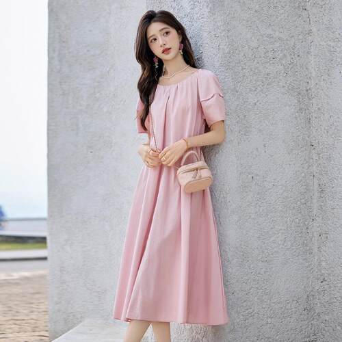 级时尚气质泡泡袖裙夏季新款减龄温柔连高BL2505-0感衣裙长女