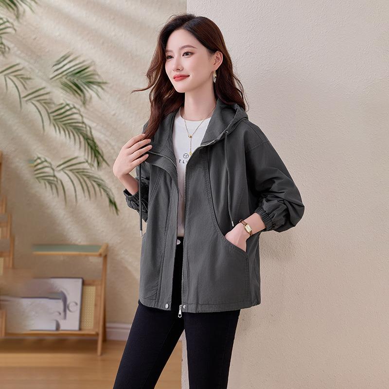 款风短衣外气套女早秋新款连韩版休闲ZYI1968W上衣质夹克帽工装短