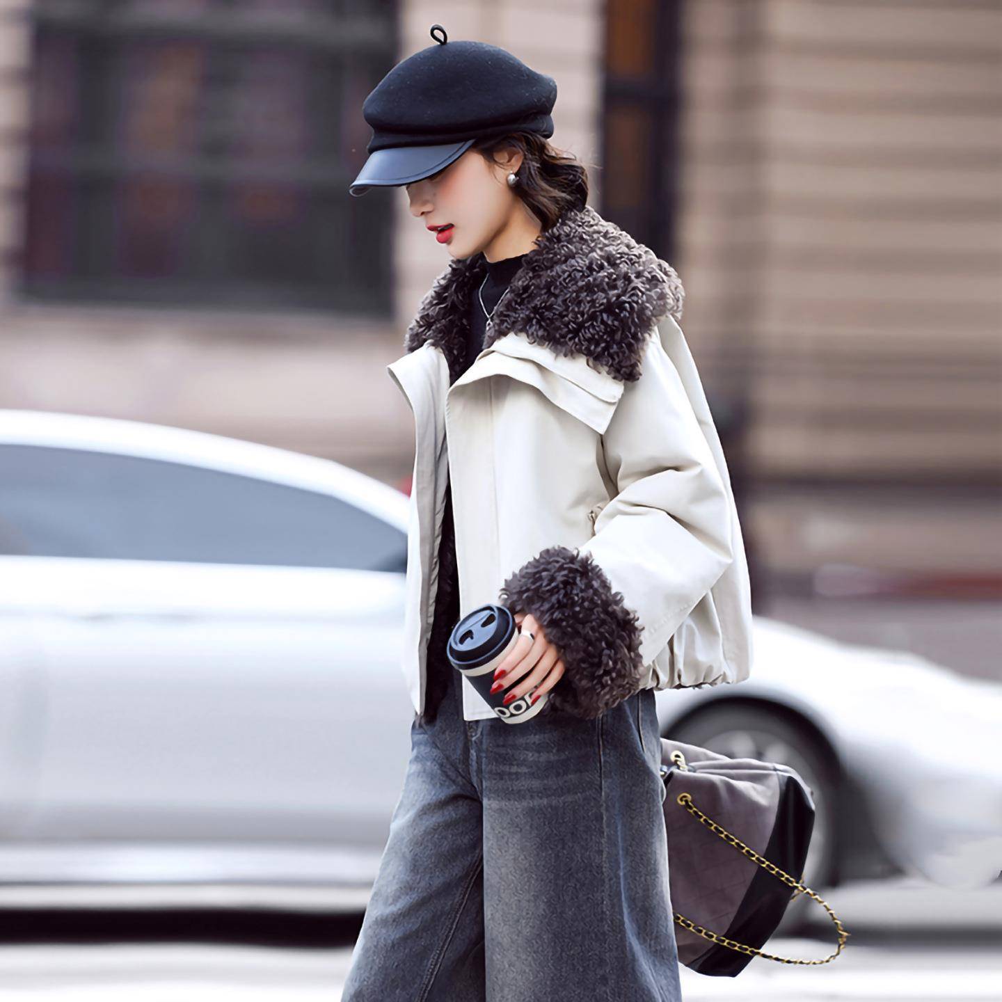 计感加厚设加派款克ZXIN8153服女短款冬新绒小个子棉服夹克外套女