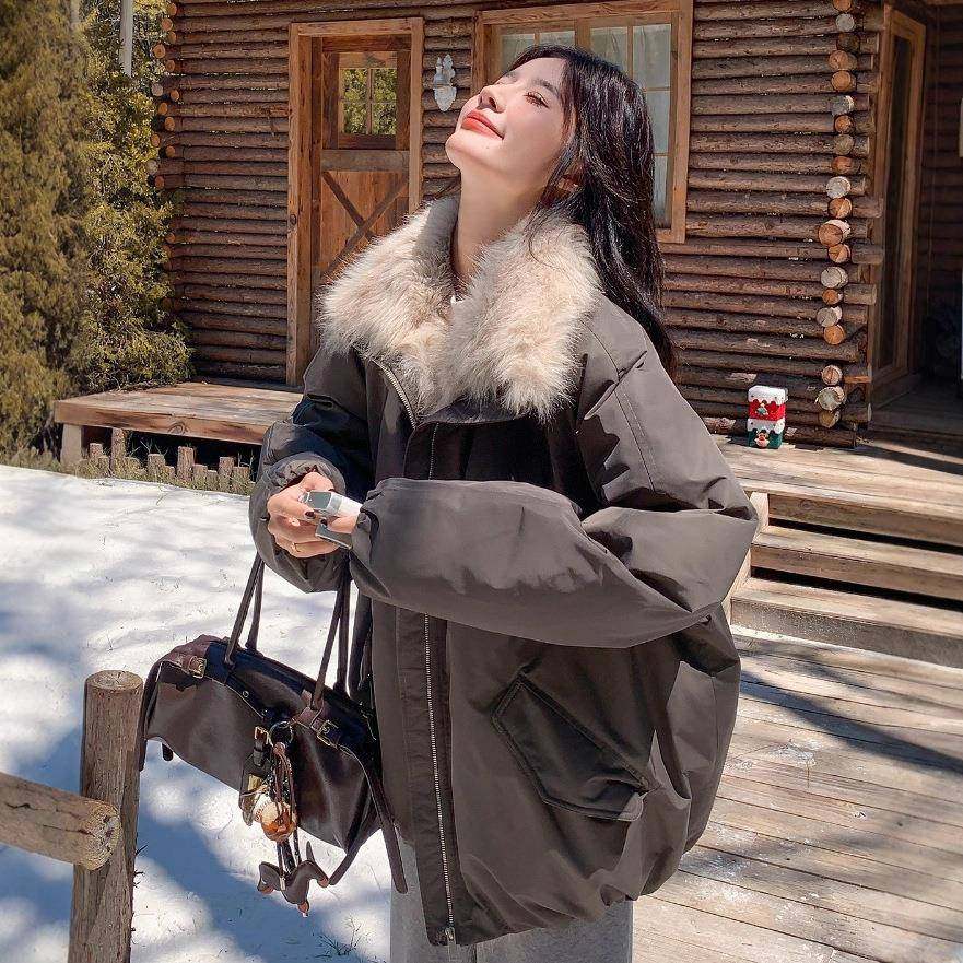 2B187-9工装毛绒领新款羽绒服