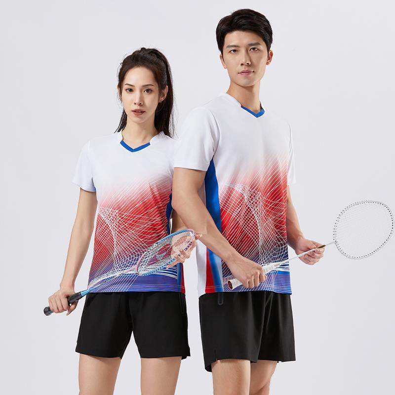 女款男专速透气短袖球衣比赛网G517+GA0业球干羽毛球服套装乒乓球