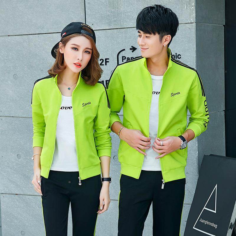 情侣运动装69852519春秋季新款三件套运步动装休闲套装跑男女运动