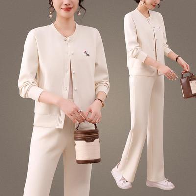 新件成年女款款运休闲两套长袖领9671148透气吸汗健动身房训练秋